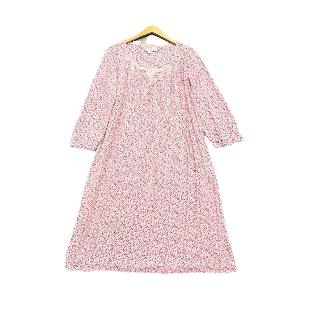 Eileen West Nightgown‎ Medium Floral Maxi Long Sleeve Cottage Cotton Prairie